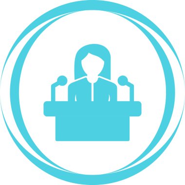 Moda biçimi izole edilmiş arkaplanda konferans simgesi