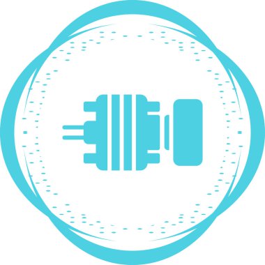 Beyaz arkaplanda mavi pil simgesi izole edildi. Şimşek sembolü. Mavi daire düğmesi. vektör illüstrasyonu