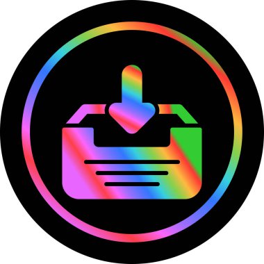 gökkuşağı renkli çizgi simgesi, ağ için vektör illüstrasyonu, etiket