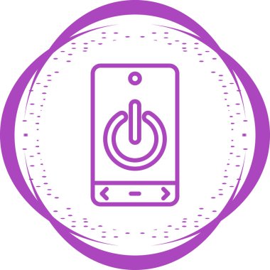 Yıldırım işaretli akıllı telefon. İnce çizgi biçiminde vektör illüstrasyonu