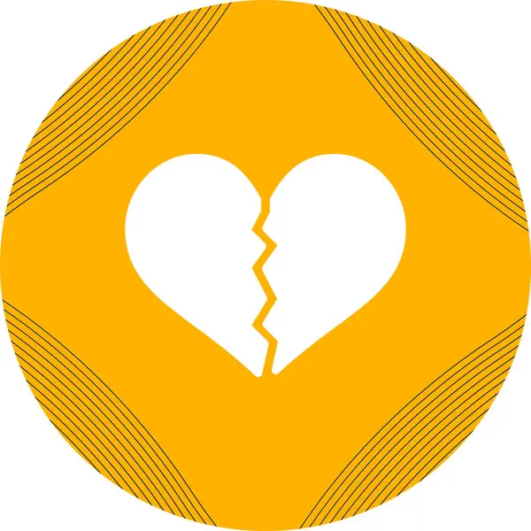 kırık kalp simge vektör çizim