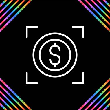 Gökkuşağı efektli dolar simgesi