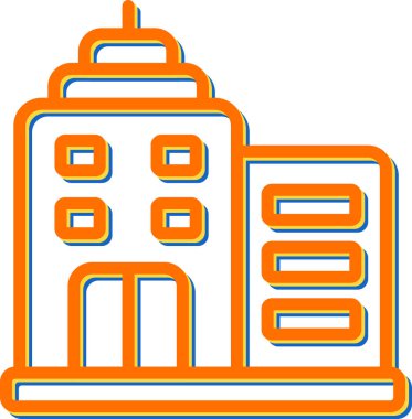 Bina. Web simgesi basit illüstrasyon