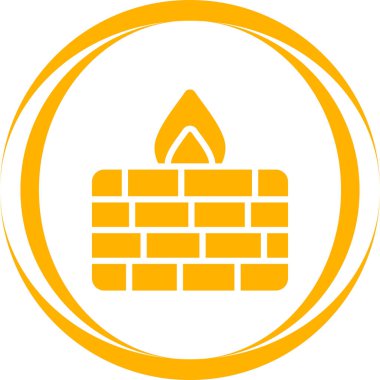 Tuğla duvar simgesi. Web tasarımı için tuğla duvar vektör simgesinin basit çizimi