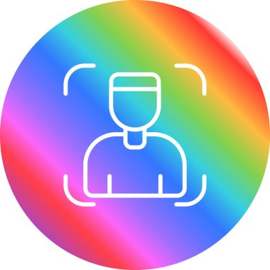 Gökkuşağı renginde gökkuşağı simgesi olan bir adam