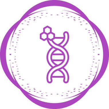 Benzersiz DNA molekül vektör çizgisi simgesi