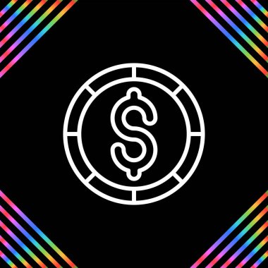 Gökkuşağı renginde dolar işareti. vektör illüstrasyonu