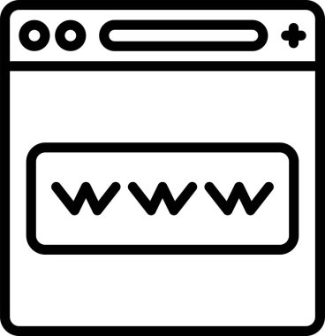 Tarayıcı. Web simgesi basit illüstrasyon