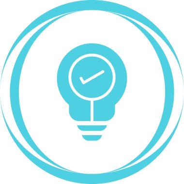 Fikir simgesi, vektör illüstrasyonlu ampul