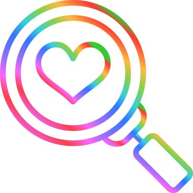 gökkuşağı degrade çizgi çizim karikatür aşk kalp