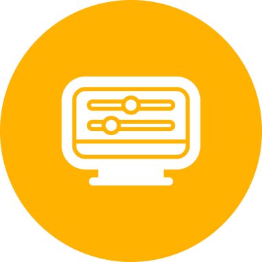 Bilgisayar pc simgesinin vektör illüstrasyonu