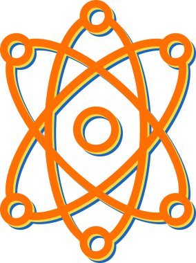 Ana hat biçiminde atom molekülü simgesi