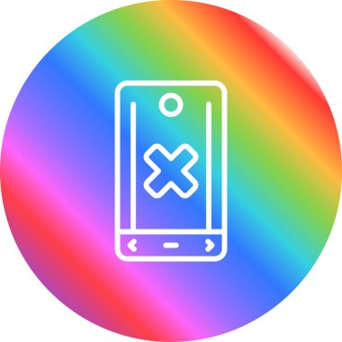 bir telefonun gökkuşağı gradyan çizgi simgesi