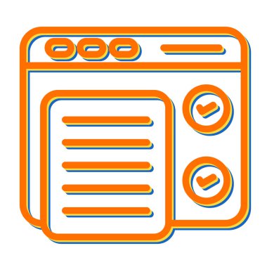 turuncu çizgi tarayıcı pencere simgesi beyaz arkaplanda izole edildi. vektör.