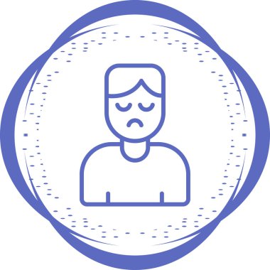 Yüz simgesi olan adam, vektör illüstrasyonu