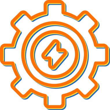 dişli dairesel simge doldurulmuş dış hat biçiminde ayarlanıyor