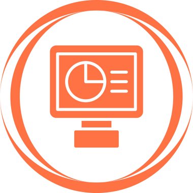 Bilgisayar monitörü simgesi. vektör illüstrasyonu