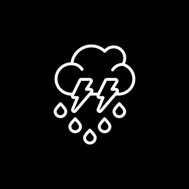 yağmur simgesi vektörü siyah arkaplanda izole edildi, yağmur işareti