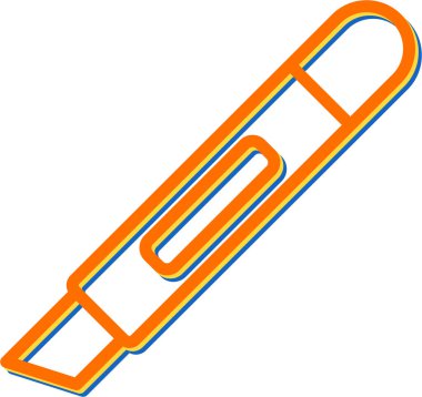 Mavi ve beyaz çizgi film ikonunun vektör çizimi