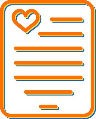 Kalem ikonlu kalp. vektör illüstrasyonu