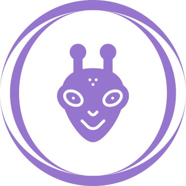 Uzaylı. Web simgesi basit illüstrasyon