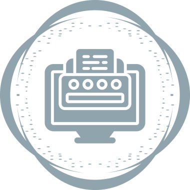 ATM 'de. Web simgesi basit illüstrasyon