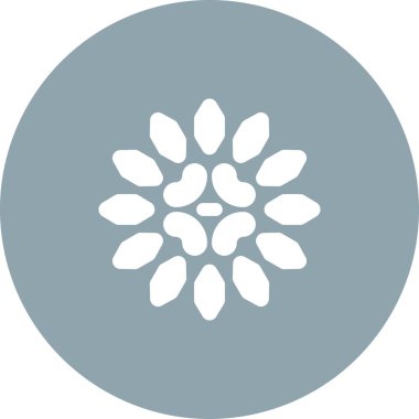 çiçek vektör simgesi. biçim düz yuvarlak sembol, gri renk, yuvarlak açılar, beyaz arkaplan