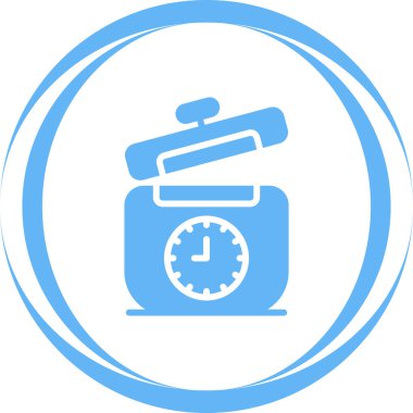 Saat simgesi. Web için basit bir zaman alarm vektör simgesi çizimi