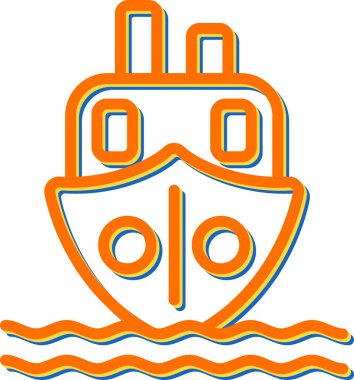 Bir karikatür arkaplanının bir gemi ile vektör çizimi