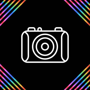 Fotoğraf Kamerası Simgesi. Vektör İllüstrasyonu