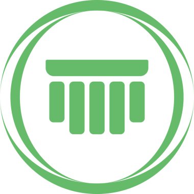 Banka Binası yuvarlak vektör simgesi