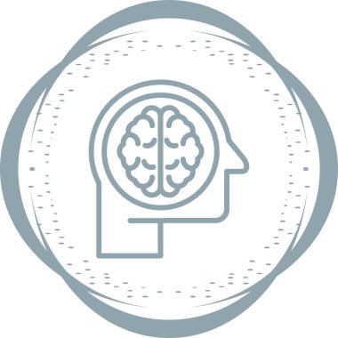 İnsan kafa simgesi vektör illüstrasyonu