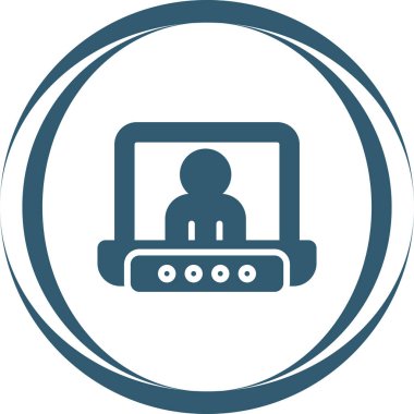 dizüstü bilgisayar yuvarlak vektör simgesi