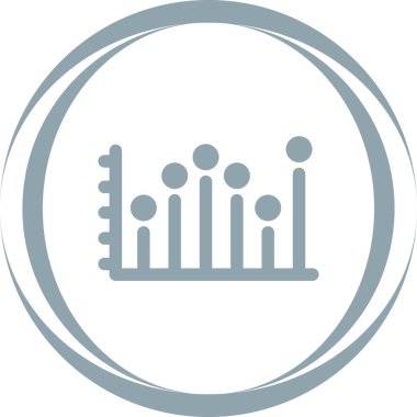 Yumuşak mavi arkaplanda izole edilmiş modayı gösteren grafik çizelgesi simgesi.