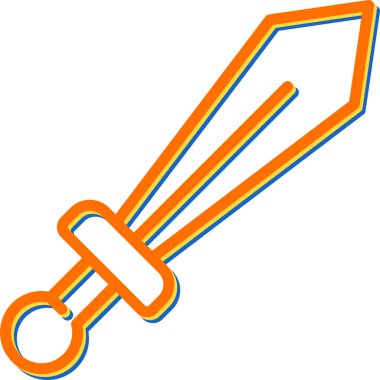 Mavi ve beyaz çizginin tek bir karikatür simgesinin vektör çizimi