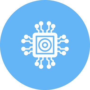 Bir Cpu simgesinin vektör illüstrasyonu