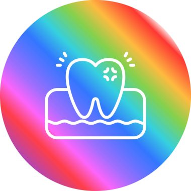 güzel diş vektör çizgisi simgesi