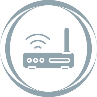 router simgesi. Web için wifi vektör simgelerinin özet çizimi