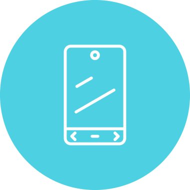 Telefon simgesi soyut arkaplan grubunda izole edildi