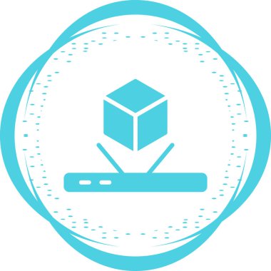 beyaz arkaplanda dağıtım paketi simgesi olan çizgi karton kutu. Paket, paket ve paket, teslimat ve nakliyat. Renkli özet kavramı.