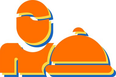 Miğfer vektör illüstrasyonlu inşaat işçisi