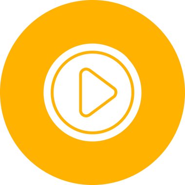 düz daire içinde çalma düğmesi simgesi