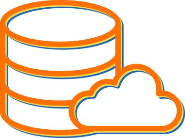 Bulut depolama sunucusu simgesi. outline bulut depolama sunucu vektör simgesi rengi düz izole