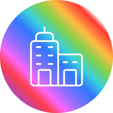 gökkuşağı gradyan çizgi bir binanın karikatürü