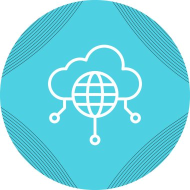 Bulut hesaplama vektör simgesi modern ince çizgi biçimi