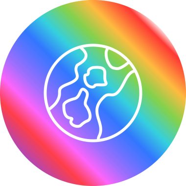 bir dünya haritasının gökkuşağı gradyanı çizimi