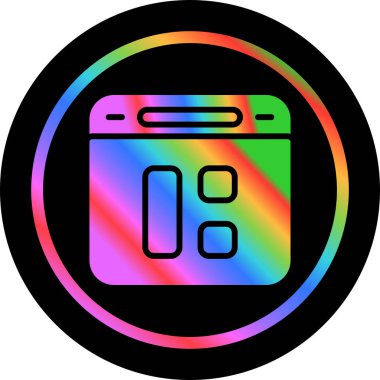 gökkuşağı gradyan çizgi simgesi eski evin karikatürü