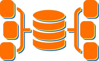 veritabanı sunucu simgesi düz biçimli