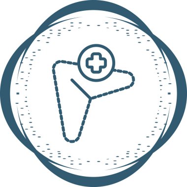 tıbbi haç artı simge ince stilde