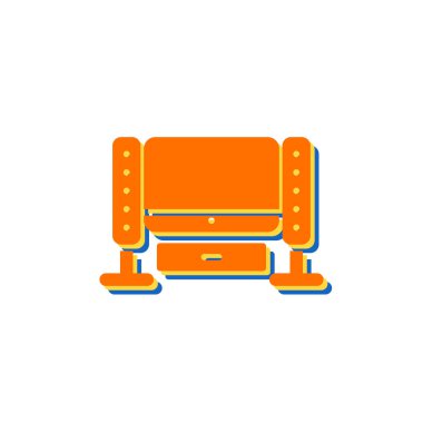 Mobilya simgesi vektör çizim şablonuna sahip koltuk